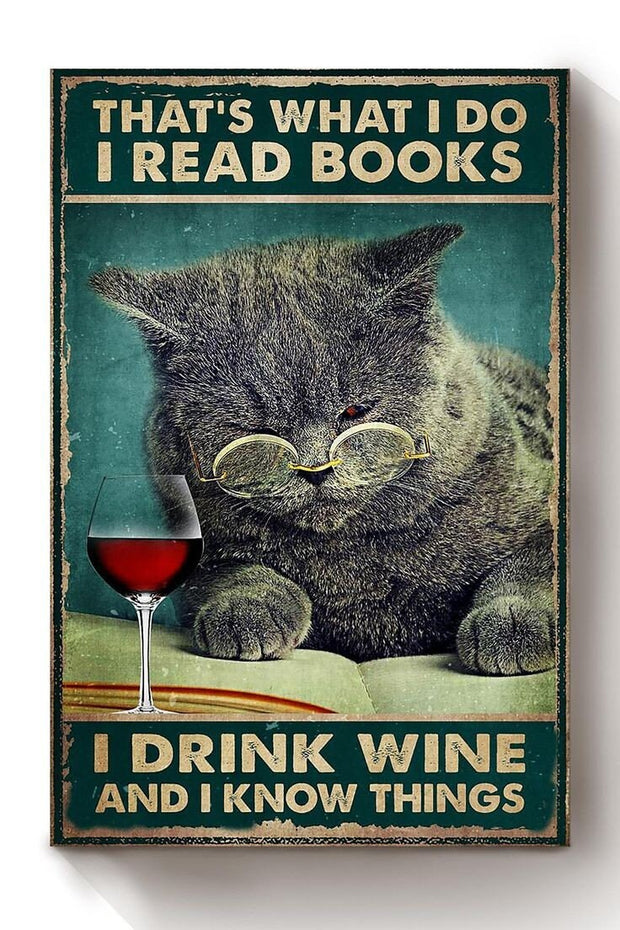 cat with glass of wine poster , Black Cat Wall Art  Home Decor