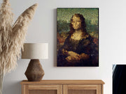 Mona Lisa  illustration  ,leonardo de vinci Portrait Poster, fuzzy pixelated mona lisa,Original Oil Painting