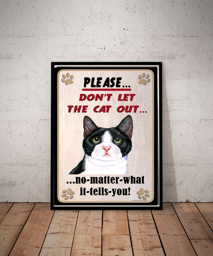 funny cat poster , Black Cat Wall Art - Black Cat Print - -Black Cat Artwork - Home Decor