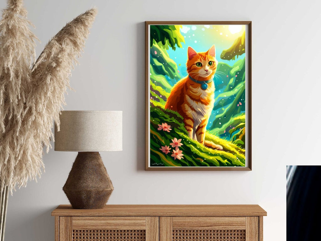 tabby cat poster , tabby  Cat Wall Art - tabbyCat Print - tabby  Cat Artwork - Home Decor