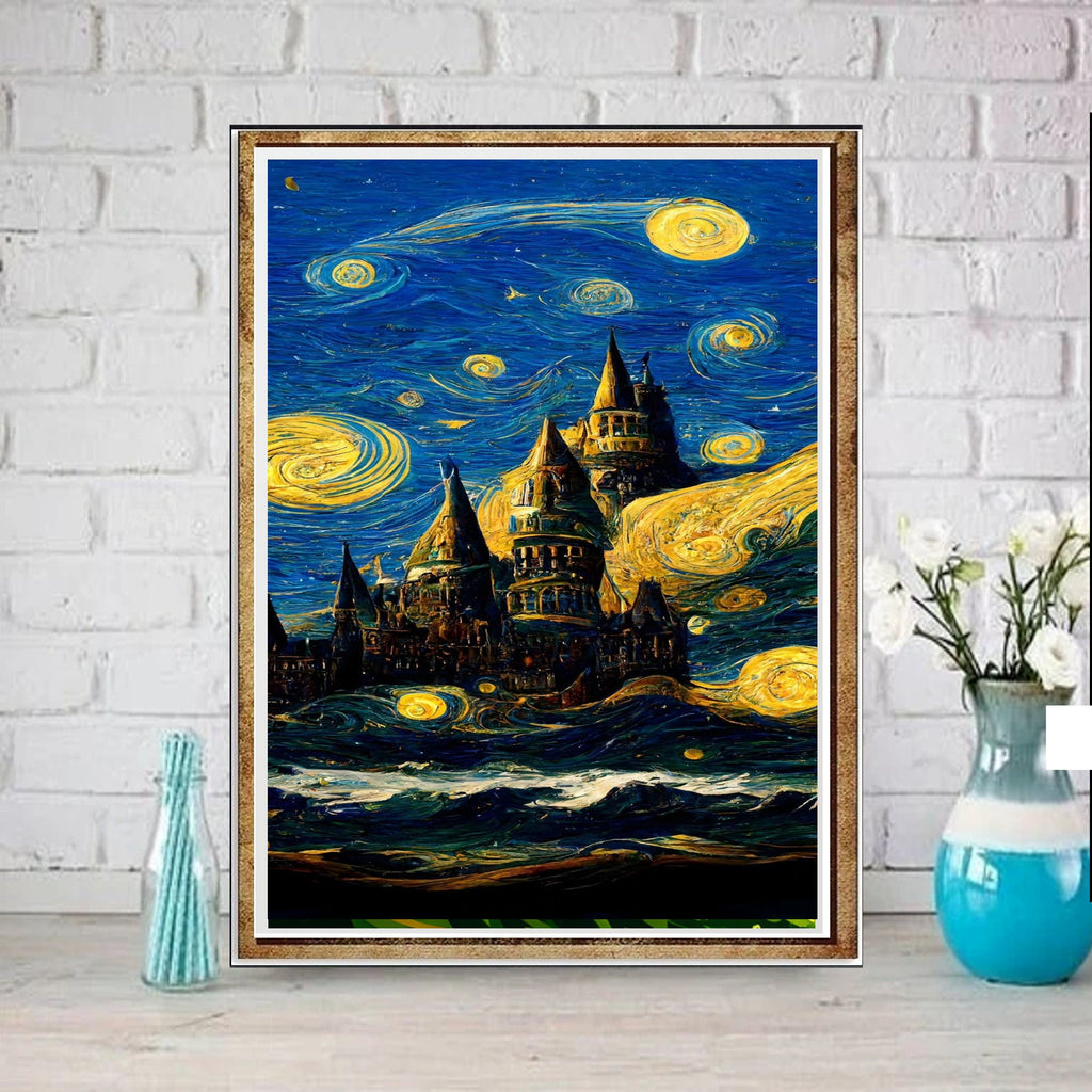 Vincent van Gogh - The Starry Night - 1889 - Famous Paintings - Vintage Art Poster - Classic Print -  - Home Decor - Fine Art