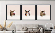 3pcs cat wall art,  cats with glass of wine poster , Cat wine  Wall Art