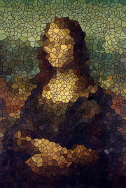 Mona Lisa  illustration  ,leonardo de vinci Portrait Poster, fuzzy pixelated mona lisa,Original Oil Painting