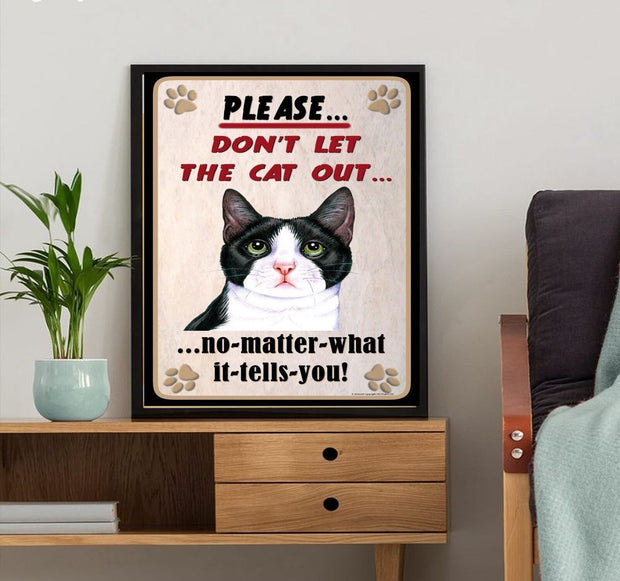 funny cat poster , Black Cat Wall Art - Black Cat Print - -Black Cat Artwork - Home Decor