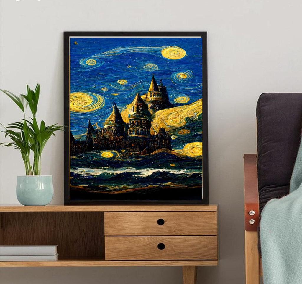 Vincent van Gogh - The Starry Night - 1889 - Famous Paintings - Vintage Art Poster - Classic Print -  - Home Decor - Fine Art