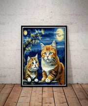 Van Goth Starry Night with ginger cats  ,  van goth starry Night Poster | Starry Night Canvas |  van goth poster,van goth  Wall Art