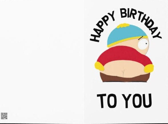 eric cartman respect greeting card ,southpark birthday card