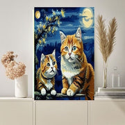 Van Goth Starry Night with ginger cats  ,  van goth starry Night Poster | Starry Night Canvas |  van goth poster,van goth  Wall Art