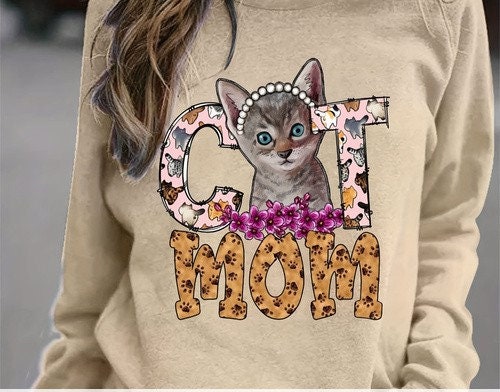 cat mom sweatshirt Funny, Womens Unisex Shirt, gift for cat lovers