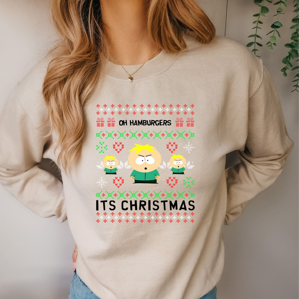 southpark xmas sweatshirt , butters southpark christmas themed shirt,ugly christmas sweater , southpark gift ,