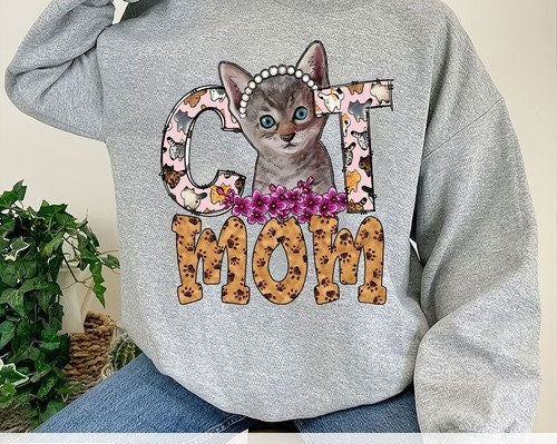 cat mom sweatshirt Funny, Womens Unisex Shirt, gift for cat lovers