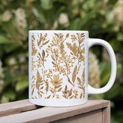 Pressed Flowers Mug, Boho Wildflowers Cottagecore Coffee Mug,  Garden Lover Gift