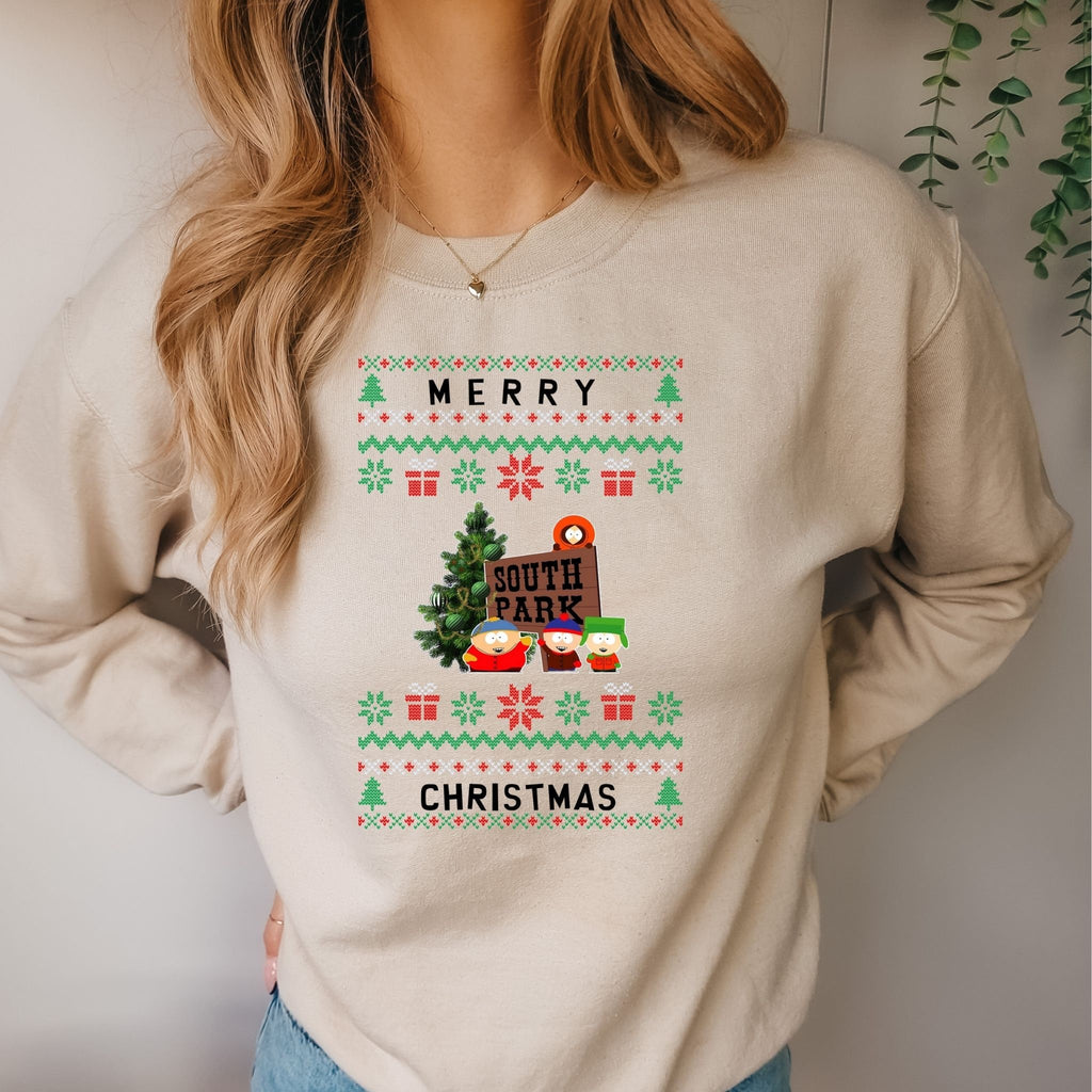 southpark xmas sweatshirt ,southpark christmas themed shirt,ugly christmas sweater , southpark gift ,