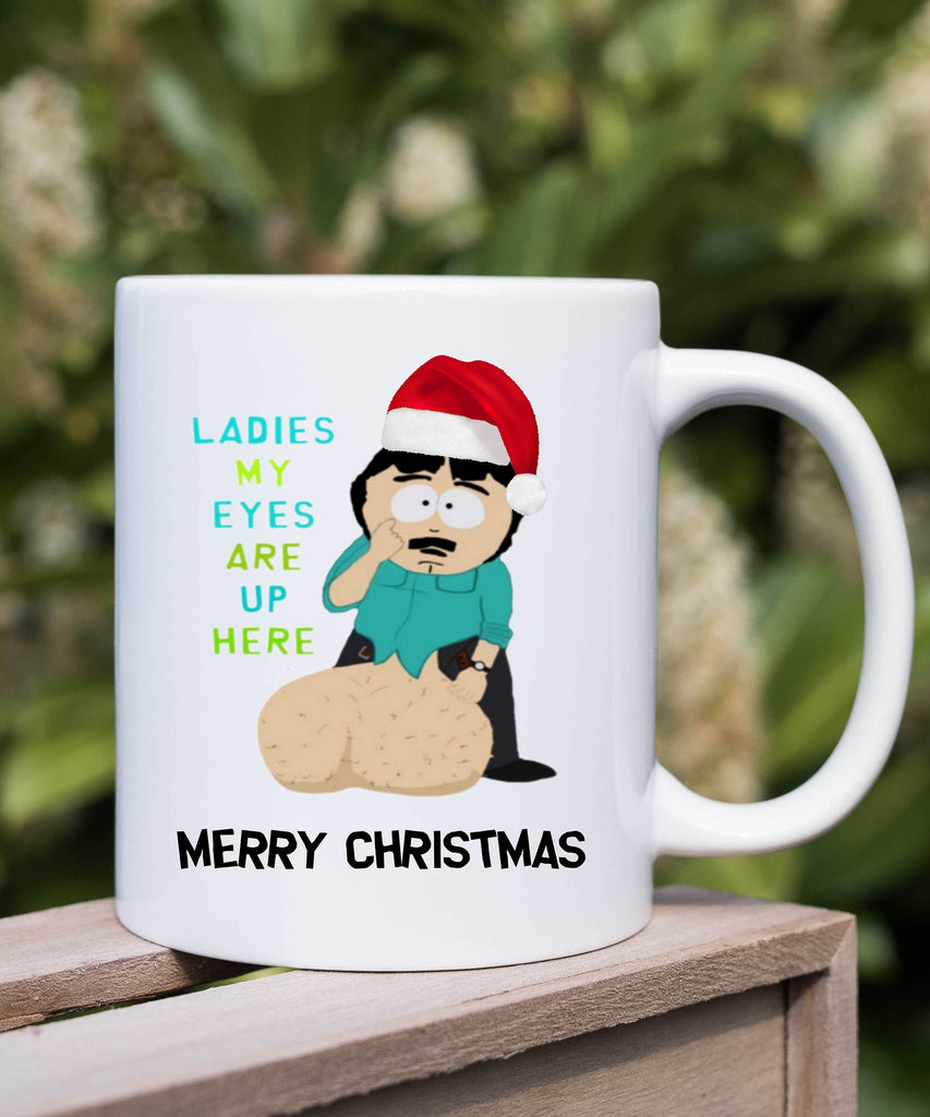 southpark randy marsh mug  , my eyes are up here  , friends mug ,90s animated cartoon,southpark mug ,ceramic coffee mug